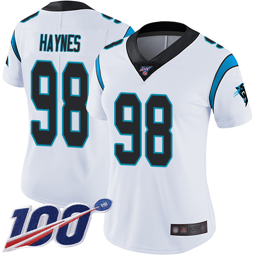 Carolina Panthers Limited White Women Marquis Haynes Road Jersey NFL Football #98 100th Season Vapor Untouchable->women nfl jersey->Women Jersey